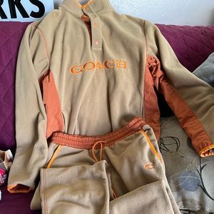 Beautiful Orange and Tan Coach Fleece Tracksuit